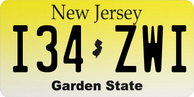 NJ license plate I34ZWI
