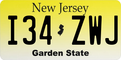NJ license plate I34ZWJ