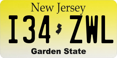 NJ license plate I34ZWL