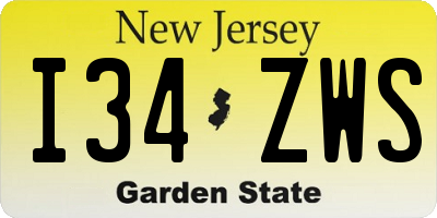 NJ license plate I34ZWS