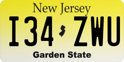 NJ license plate I34ZWU