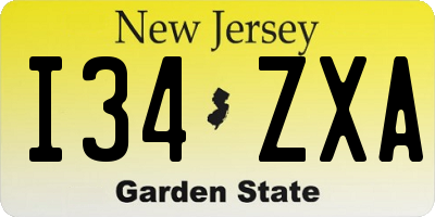 NJ license plate I34ZXA
