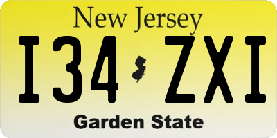 NJ license plate I34ZXI