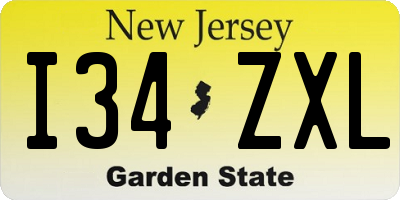 NJ license plate I34ZXL