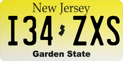NJ license plate I34ZXS