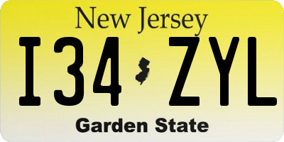 NJ license plate I34ZYL