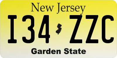 NJ license plate I34ZZC