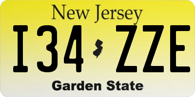 NJ license plate I34ZZE