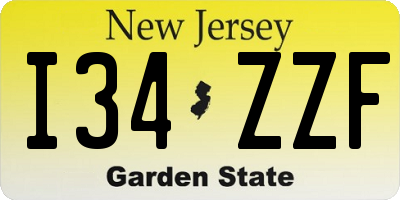 NJ license plate I34ZZF