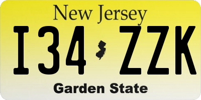 NJ license plate I34ZZK