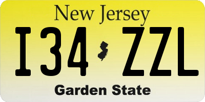 NJ license plate I34ZZL