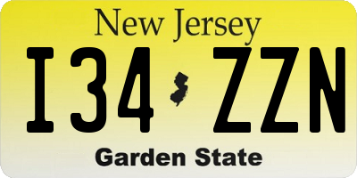 NJ license plate I34ZZN
