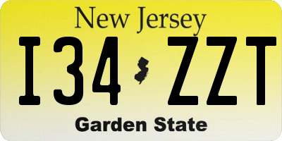 NJ license plate I34ZZT
