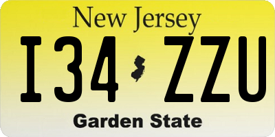 NJ license plate I34ZZU