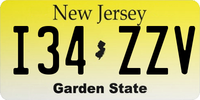 NJ license plate I34ZZV