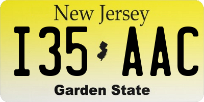 NJ license plate I35AAC