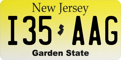 NJ license plate I35AAG