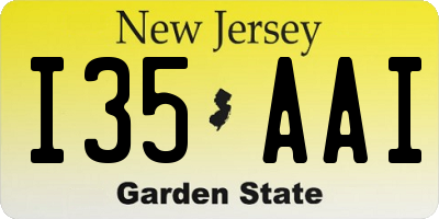 NJ license plate I35AAI