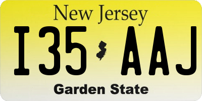 NJ license plate I35AAJ