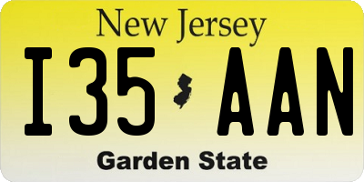 NJ license plate I35AAN