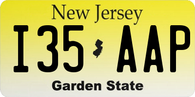 NJ license plate I35AAP
