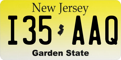 NJ license plate I35AAQ