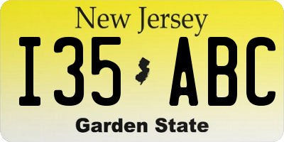 NJ license plate I35ABC