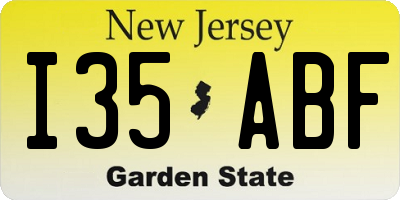 NJ license plate I35ABF