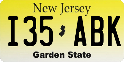 NJ license plate I35ABK