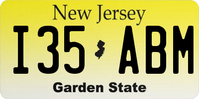 NJ license plate I35ABM