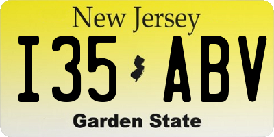 NJ license plate I35ABV