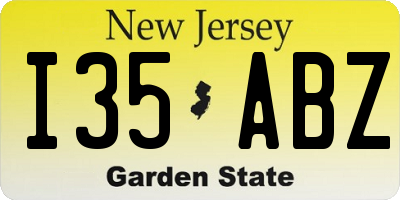 NJ license plate I35ABZ