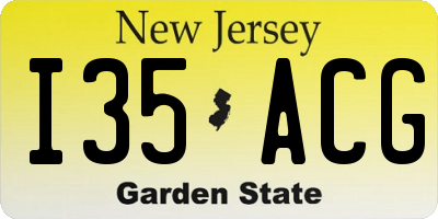 NJ license plate I35ACG