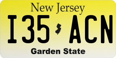NJ license plate I35ACN