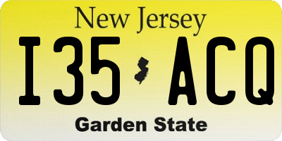 NJ license plate I35ACQ
