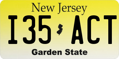 NJ license plate I35ACT