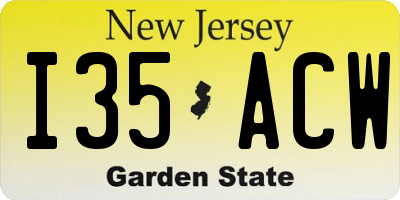 NJ license plate I35ACW