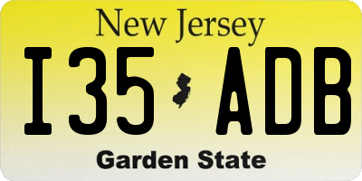 NJ license plate I35ADB