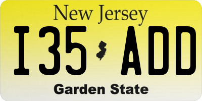 NJ license plate I35ADD