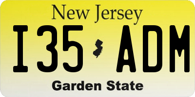 NJ license plate I35ADM