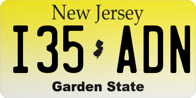 NJ license plate I35ADN