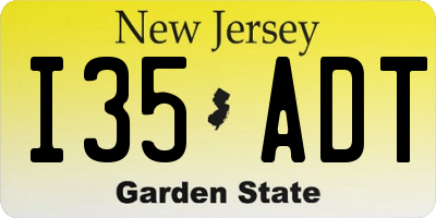 NJ license plate I35ADT