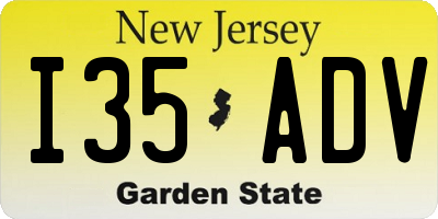 NJ license plate I35ADV