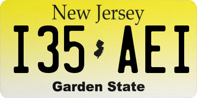 NJ license plate I35AEI