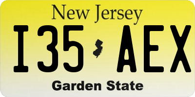 NJ license plate I35AEX