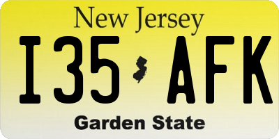 NJ license plate I35AFK