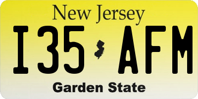 NJ license plate I35AFM