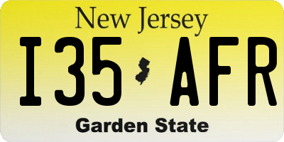 NJ license plate I35AFR