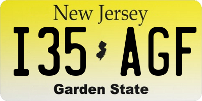 NJ license plate I35AGF