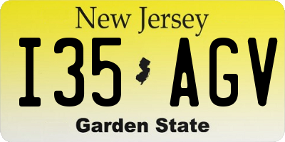 NJ license plate I35AGV